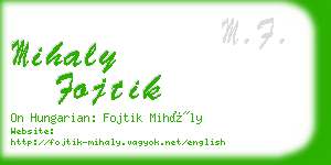 mihaly fojtik business card